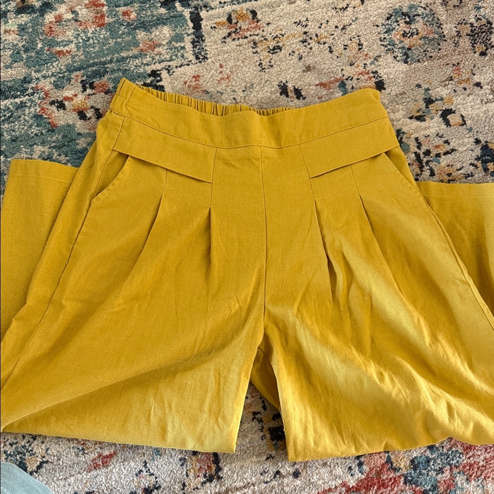 Wide Leg Mustard Pants